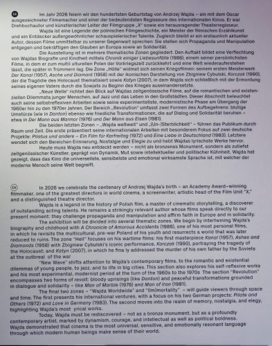 Filmmuseum Düsseldorf - 100. Geburtstag Andrzej Wajda Sonderausstellung