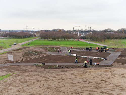 IGA 2027. Rheinpark Duisburg. Erste Rose wurde gepflanzt. Rosenkönigin Theresa Hildebrandt.